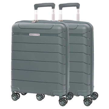 Aerolite 55x40x20/23cm Ryanair Priority Max Size Expandable Cabin Suitcase, Also Fits Wizz Air Priority, Lightweight PP Hard Shell Carry-On with 4 Spinner Wheels & TSA Lock (x2) – Green